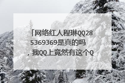 网络红人程琳QQ285369369是真的吗，我QQ上竟然有这个QQ，以为是谁，进去看全是程琳的照片