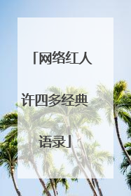 网络红人许四多经典语录