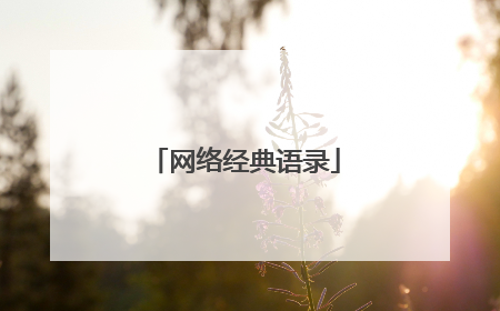 网络经典语录