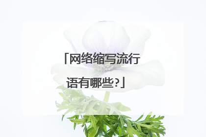 网络缩写流行语有哪些?