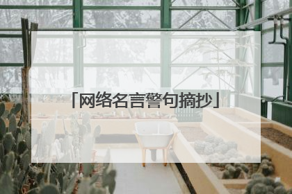 网络名言警句摘抄