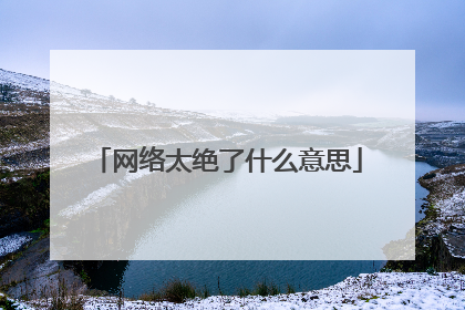 网络太绝了什么意思