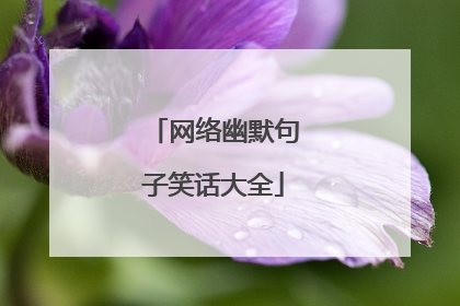 网络幽默句子笑话大全