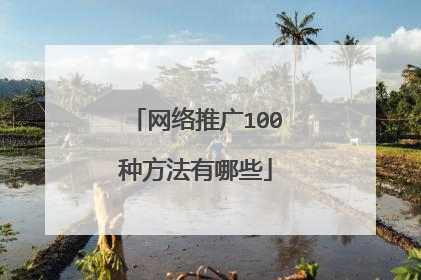 网络推广100种方法有哪些