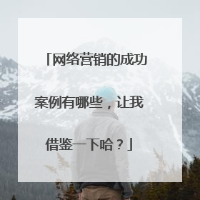 网络营销的成功案例有哪些，让我借鉴一下哈？