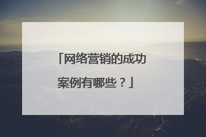 网络营销的成功案例有哪些?