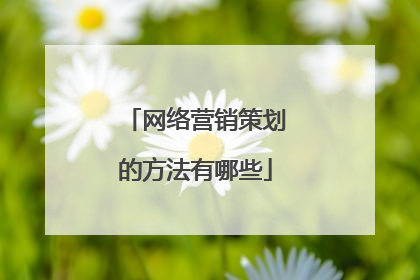 网络营销策划的方法有哪些