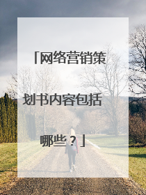 网络营销策划书内容包括哪些？