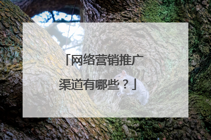 网络营销推广渠道有哪些？