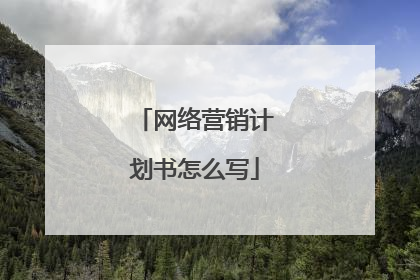 网络营销计划书怎么写