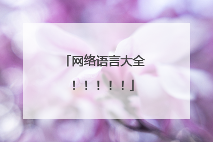 网络语言大全!!!!!