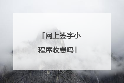网上签字小程序收费吗
