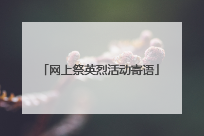 网上祭英烈活动寄语