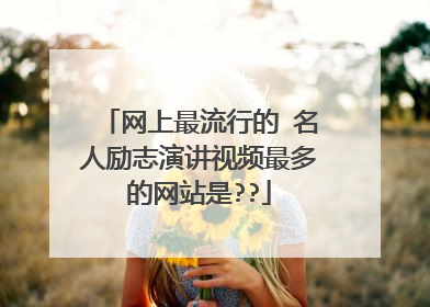 网上最流行的 名人励志演讲视频最多的网站是??