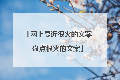 网上最近很火的文案 盘点很火的文案
