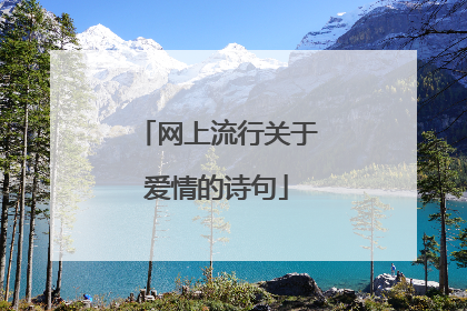 网上流行关于爱情的诗句
