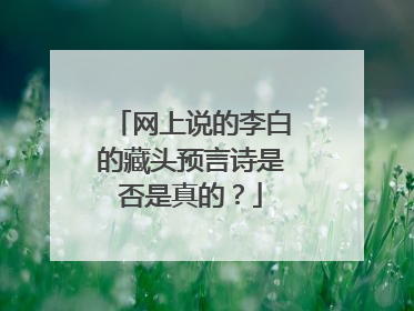网上说的李白的藏头预言诗是否是真的?