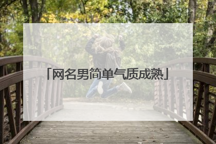 网名男简单气质成熟