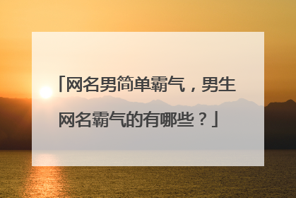 网名男简单霸气,男生网名霸气的有哪些?