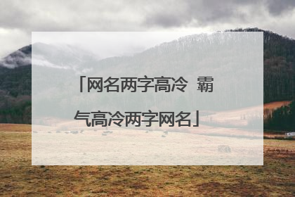网名两字高冷 霸气高冷两字网名