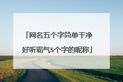 网名五个字简单干净 好听霸气5个字的昵称