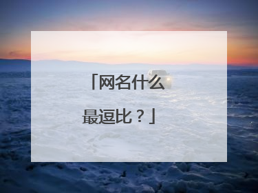 网名什么最逗比？