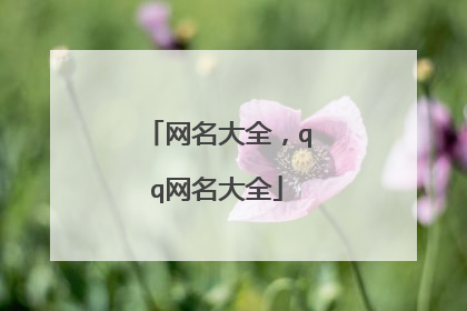 网名大全,qq网名大全