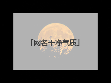 网名干净气质