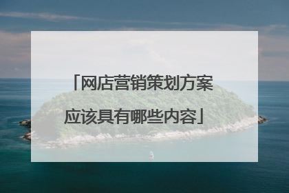 网店营销策划方案应该具有哪些内容
