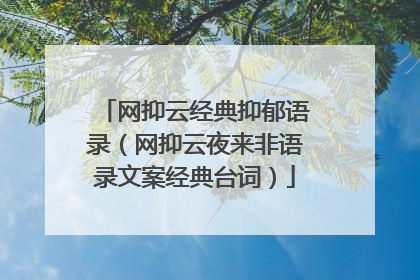 网抑云经典抑郁语录（网抑云夜来非语录文案经典台词）