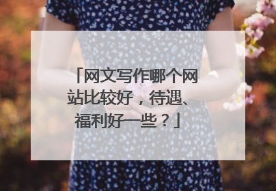 网文写作哪个网站比较好,待遇、福利好一些?