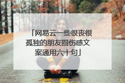网易云一些很丧很孤独的朋友圈伤感文案通用六十句