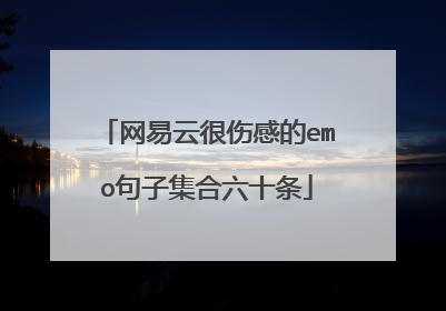 网易云很伤感的emo句子集合六十条