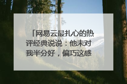 网易云最扎心的热评经典说说：他未对我半分好，偏巧这感情疯长似野草