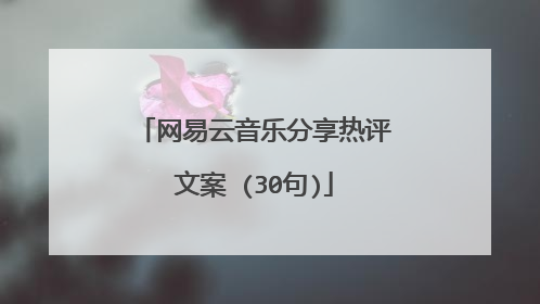网易云音乐分享热评文案 (30句)
