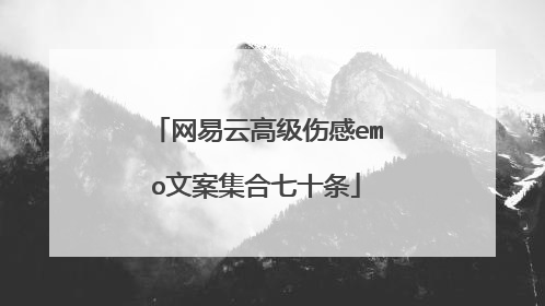 网易云高级伤感emo文案集合七十条