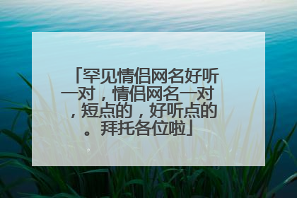 罕见情侣网名好听一对,情侣网名一对,短点的,好听点的。拜托各位啦