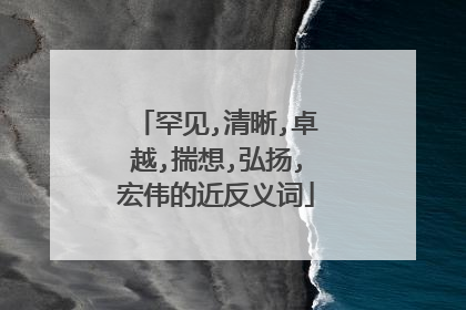 罕见,清晰,卓越,揣想,弘扬,宏伟的近反义词