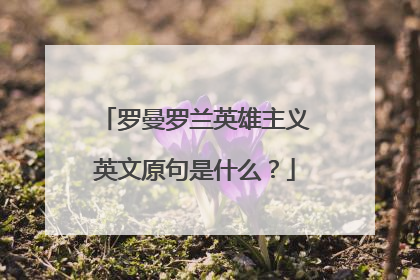 罗曼罗兰英雄主义英文原句是什么？