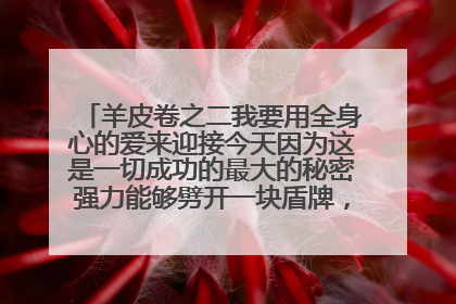 羊皮卷之二我要用全身心的爱来迎接今天因为这是一切成功的最大的秘密强力能够劈开一块盾牌，甚至毁灭生命
