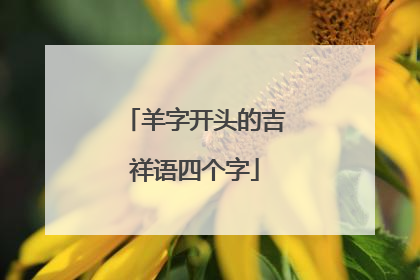 羊字开头的吉祥语四个字