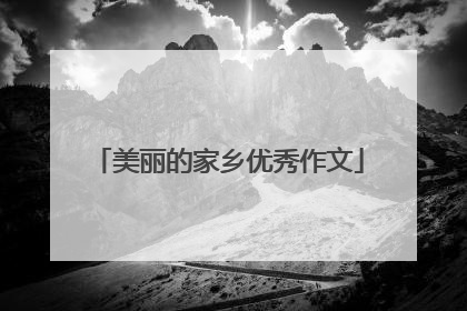 美丽的家乡优秀作文