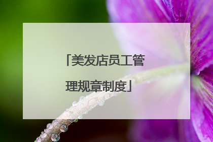 美发店员工管理规章制度
