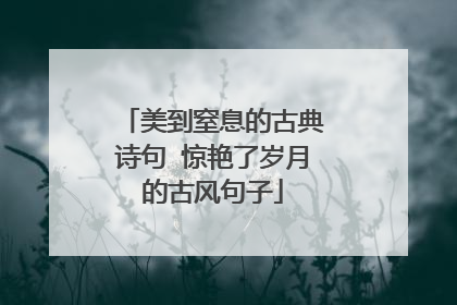 美到窒息的古典诗句 惊艳了岁月的古风句子