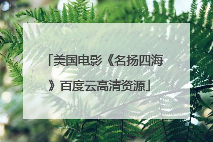 美国电影《名扬四海》百度云高清资源
