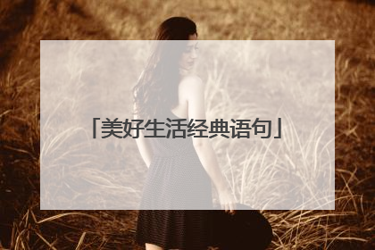 美好生活经典语句