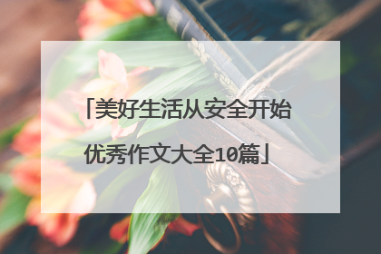 美好生活从安全开始优秀作文大全10篇