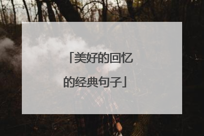 美好的回忆的经典句子