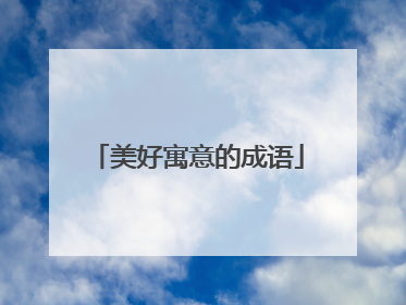 美好寓意的成语