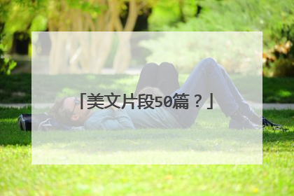 美文片段50篇?
